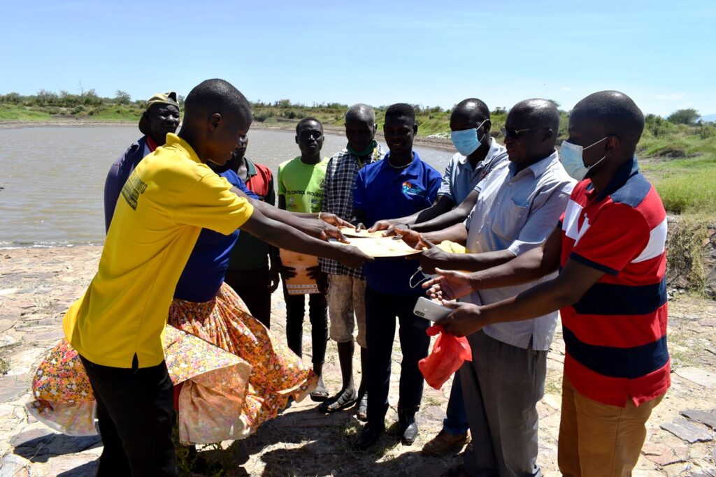 The Moroto District team in turn symbolically hands over the site to the Drylands Transform Project Research Team on 24th October 2021. 