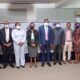 Assoc. Prof. Sarah Ssali (5th L) who represented the Chairperson Council with Members of Council, US-Mr. Yusuf Kiranda (6th L), URBRA's Mrs. Ritah Nansasi Wasswa (4th L), Chairperson MURBS BoT-Dr. Godwin Kakuba (7th L), MURBS Trustees, Representatives of Management as well as the Chairman MUASA and Representatives of Staff Associations at the presentation held on 19th October 2021, Senate Building, Makerere University.