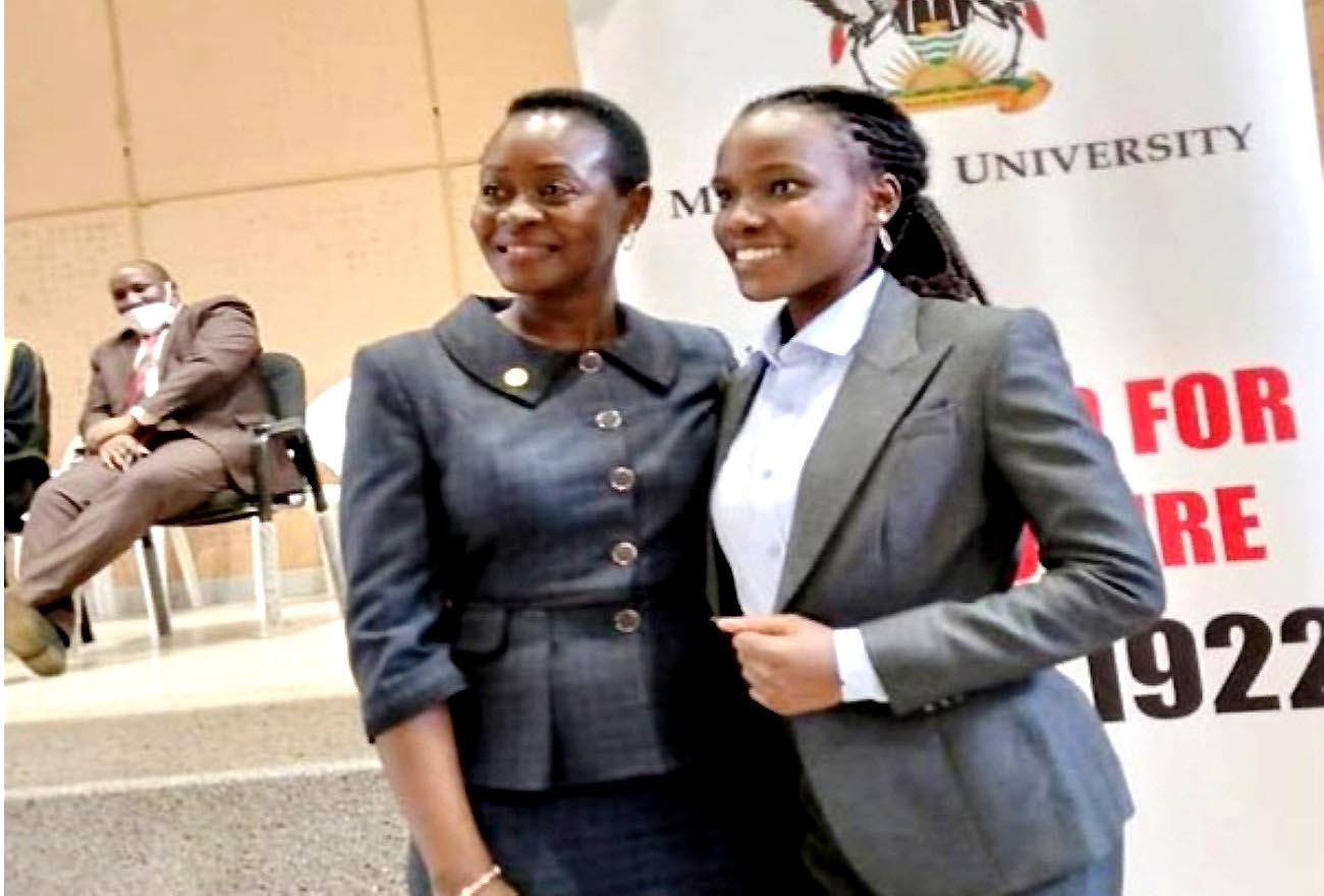 Mrs Winfred Kabumbuli and 87th Guild President Shamim Nambassa during the Swearing in Ceremony. Photo by Alex Mugalu