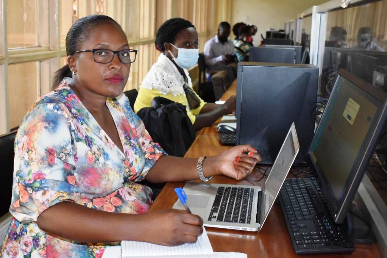 Some of the PhD Students that attended the library information literacy workshop organized by the Center of Excellence in Research, Teaching and Learning (CERTL) at the Makerere University Main Library on Friday 29th October, 2021.