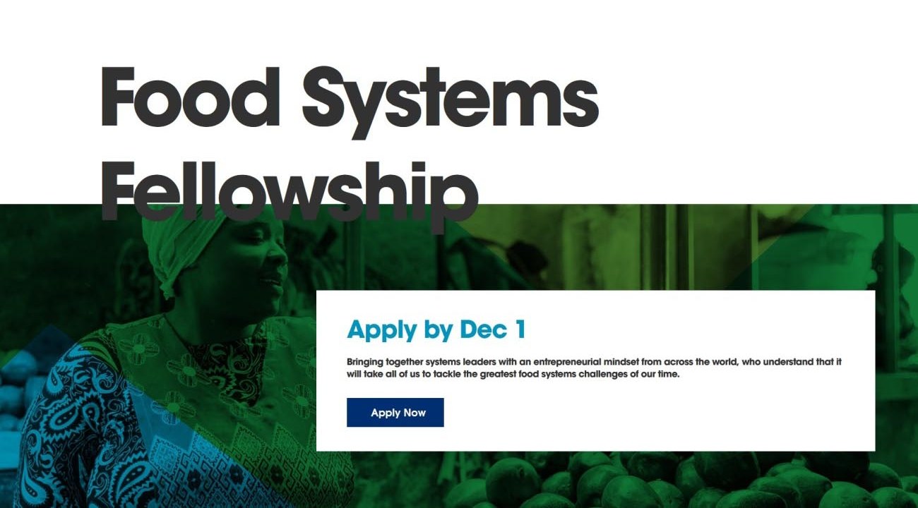 A screenshot of the Rockefeller Foundation-Acumen Food Systems Fellowship website.