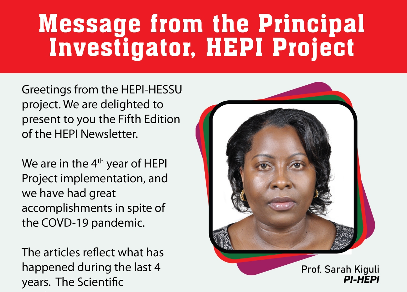 Cover Page of the HEPI-SHSSU Newsletter December 2021.