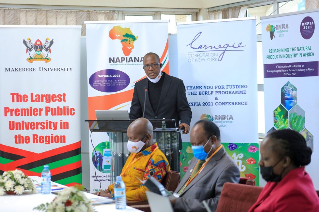 Prof. Christopher Mbazira, Principal School of Law (standing) represented the DVCAA at the 1st NAPIANA Conference.