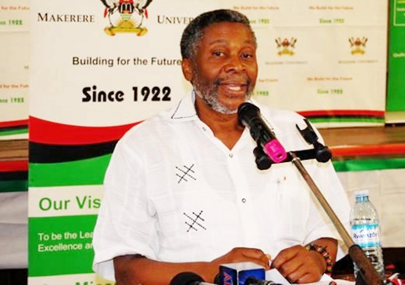 Prof. Horace Campbell delivers the lecture "I.K. Musaazi and the Essence of Independence" on 14th October 2012 in the Main Hall, Makerere University.