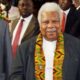 Prof. Ali A. Mazrui (Front) makes his way into the Main Hall, Makerere University at the Mazruiana Project Launch on 11th August 2009.