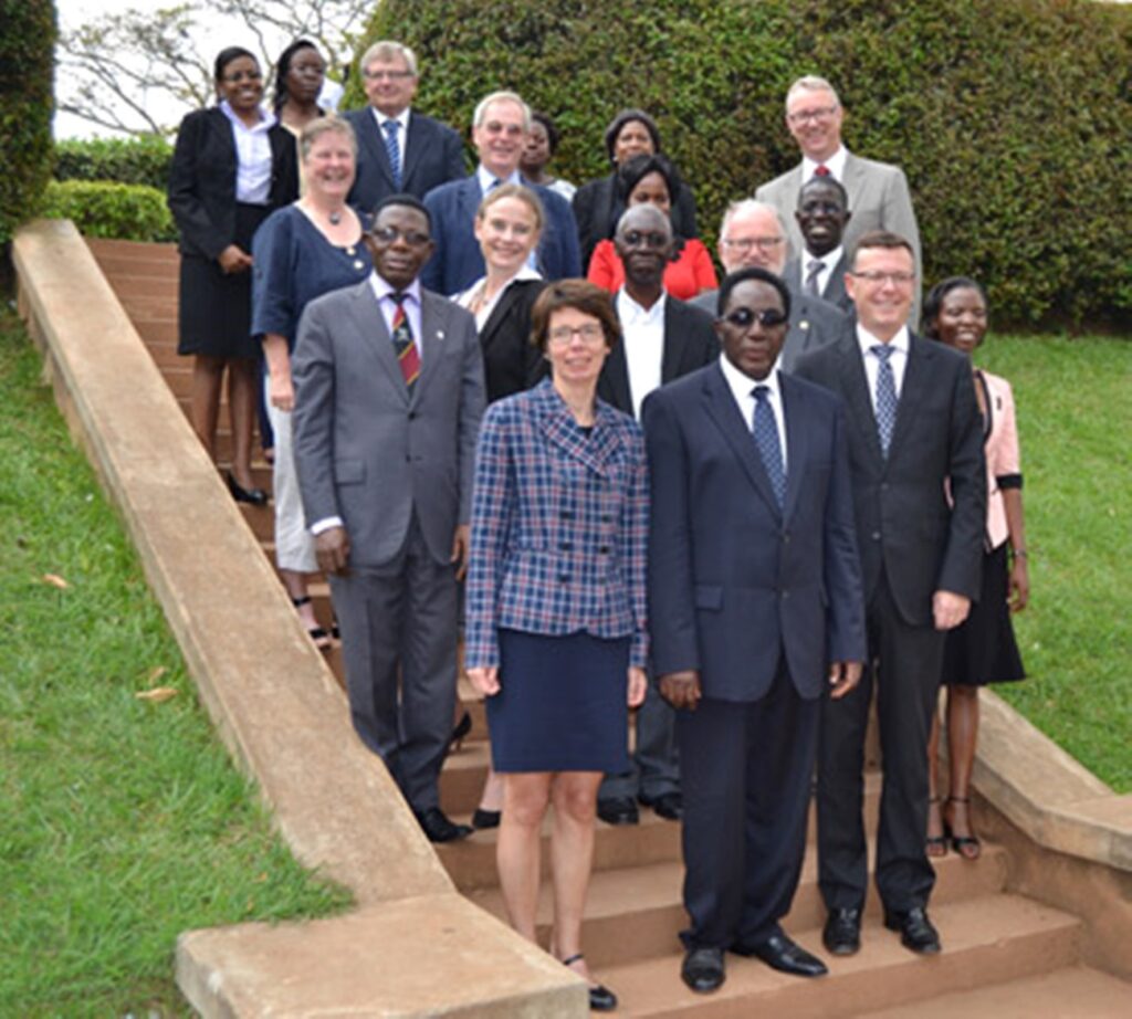 The delegation from the University of Bergen and Makerere University Management pose for a photo after the signing of the Frame Agreement.
