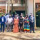 The Vice Chancellor Prof. Barnabas Nawangwe (R) with the Minister of Science, Technology and Innovation Hon. Dr. Monica Musenero (3rd L) and members of the Kiira Motors Corporation (KMC) Board of Directors at the meeting on 20th January 2022.