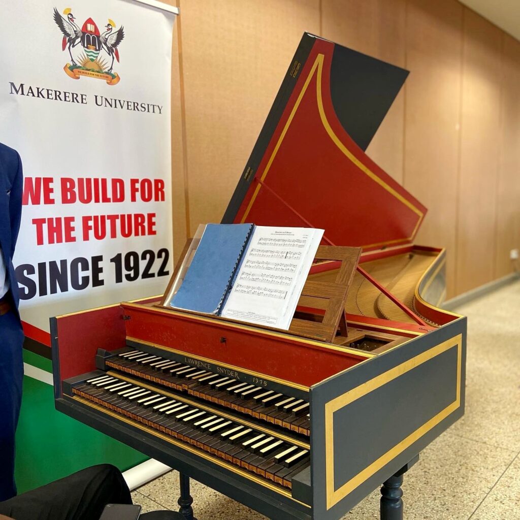 The Harpsichord at its new home in the Council Room, CTF1, Makerere University. 