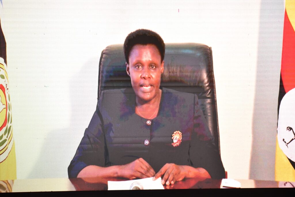 The Vice President, H.E. Jessica Alupo virtually opens the conference on behallf of the First Lady and Minister of Education and Sports, Hon. Janet K. Museveni.