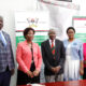 The Outgoing Principal, Prof. Bernard Bashaasha (C) and the new Principal, Dr. Gorettie N. Nabanoga (2nd L) together with the Director Internal Audit, Mr Yorac Nono (L), US Representative, Ms. Consolata Komugisha (2nd R) and CAES HR, Ms. Hawa Harriet (R) at the handover on 15th February 2022, Makerere University.
