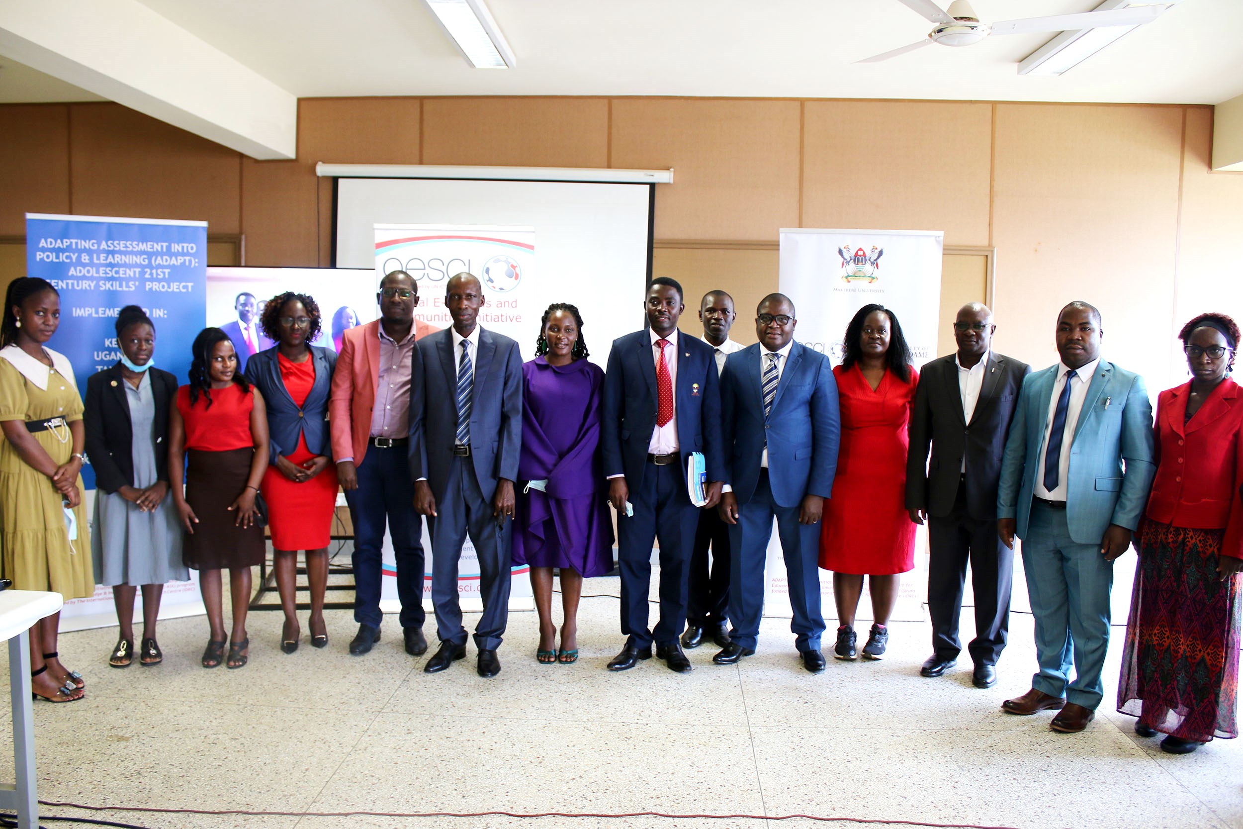 The Principal CEES and Principal Investigator, ADAPT Project-Makerere University, Prof. Anthony Muwagga Mugagga (6th L) with other officials at the Project Launch on 17th February 2022 in the Council Room, CTF1.