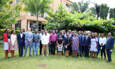 The Principal CoBAMS-Prof. Eria Hisali (5th R) and the PI PIM CoE at CoBAMS-Prof. Edward Bbaale with participants at the launch of the training on 21st February 2022 in Jinja.