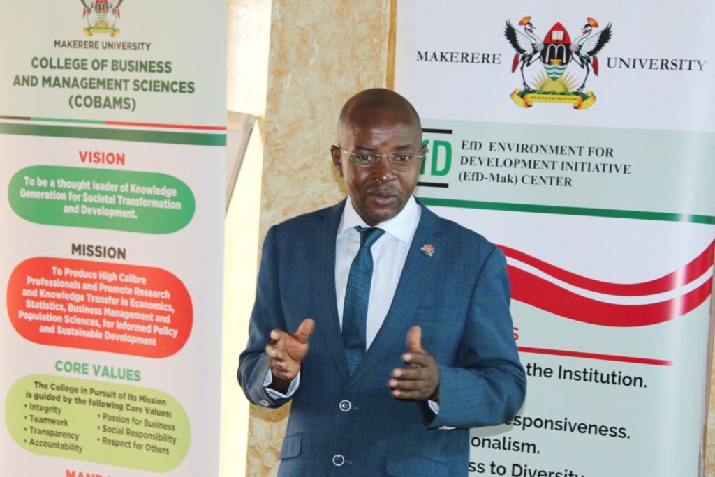 EfD-Mak Centre Director, Prof. Edward Bbaale making his remarks during the opening session.