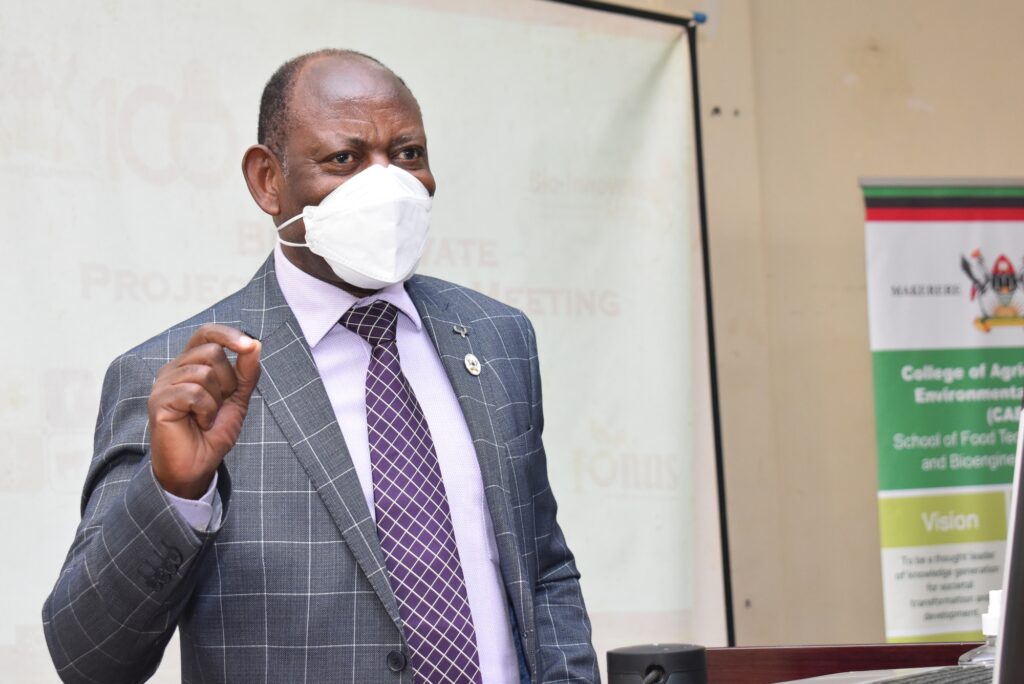 The Vice Chancellor, Makerere University, Prof. Barnabas Nawangwe addressing participants.