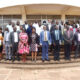 The Vice Chancellor, Prof. Barnabas Nawangwe (6th R) together with the ED UNBS, Mr. David Livingstone Ebiru (5th R), Principal CAES, Dr. Gorettie Nabanoga (6th L), the INSBIZ Project team and representatives from the International Centre of Insect Physiology and Ecology (icipe) and Uganda National Bureau of Standards (UNBS) after the launch of edible insect products and standards on 28th March 2022.
