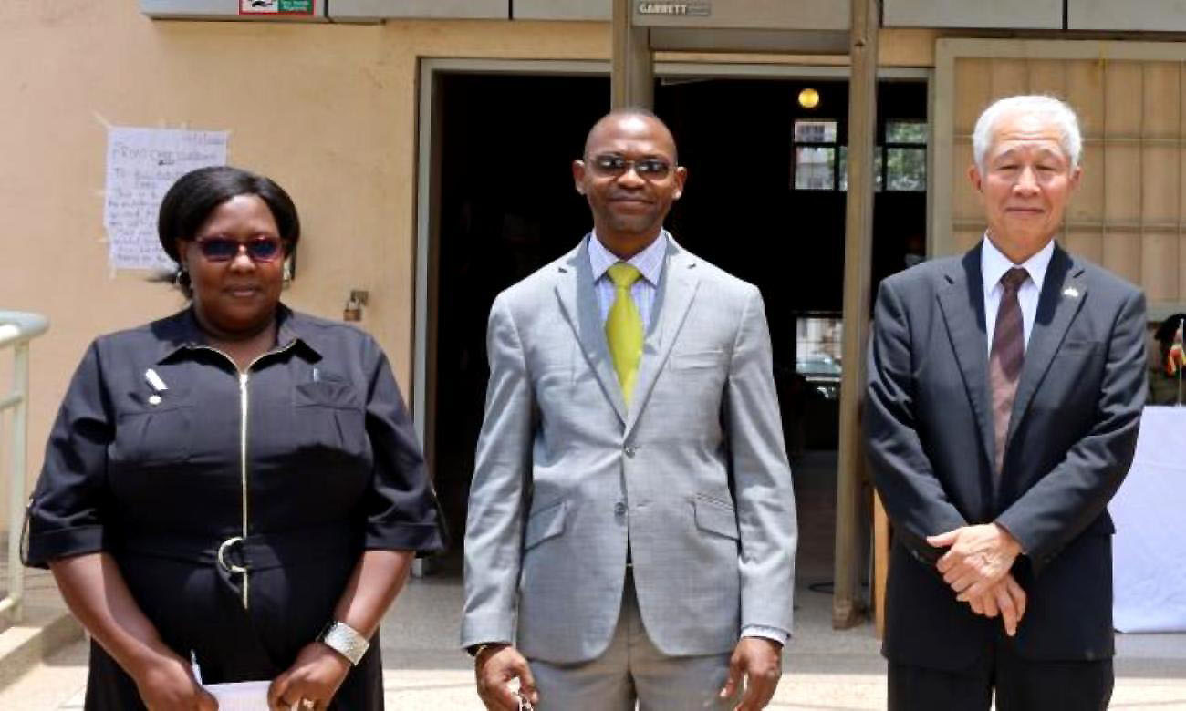R-L: The Ambassador of Japan to Uganda, H.E. Fukuzawa Hidemoto, DVCAA, Associate Prof. Umar Kakumba and Dr. Charlotte Mafumbo pose for a group photo after the function on 23rd March 2022, CTF2 Auditorium, Makerere University. Plans by the Department of History, Archeology and Heritage Studies to start a collaboration with Kyoto University Japan to enhance human capacity development in Africa’s SDGs were discussed.
