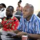 Dr. Levis Mugumya (R) speaking during the workshop held on 19th March 2022 in the CHUSS Smart Room, Makerere University and Online.