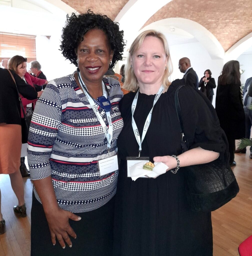 Ms Martha Muwanguzi, International Relations Office with her counterpart from Stockholm University.