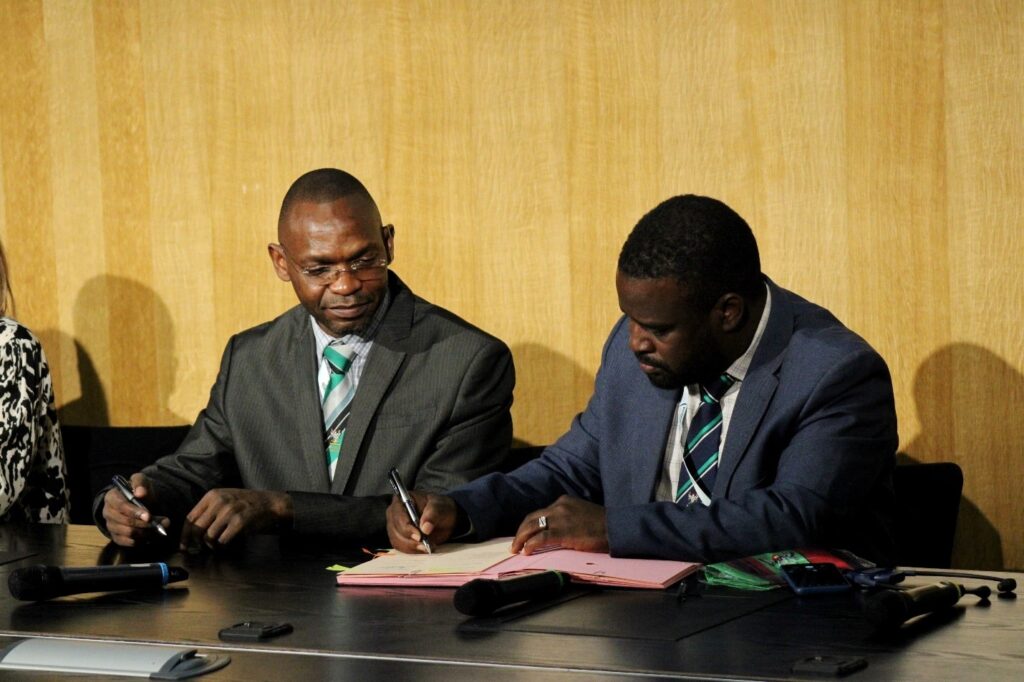 Associate Prof. Robert Wamala witnessed the signing of the Agreement on the 3rd day of the conference.
