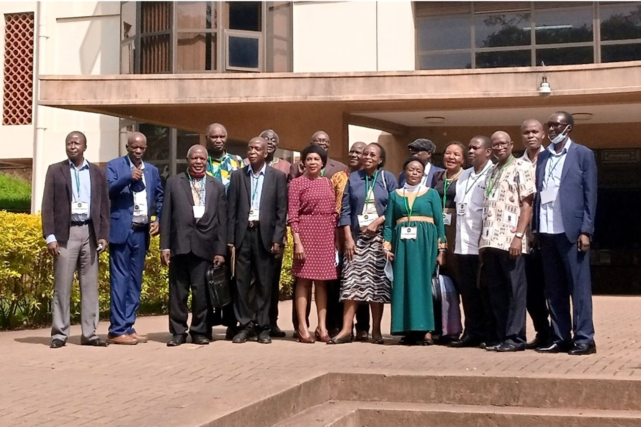Makerere University Medical School Class of 1976 outside the Makerere University Library during their visit on 12th March 2022. (Photo by Alex Mugalu)