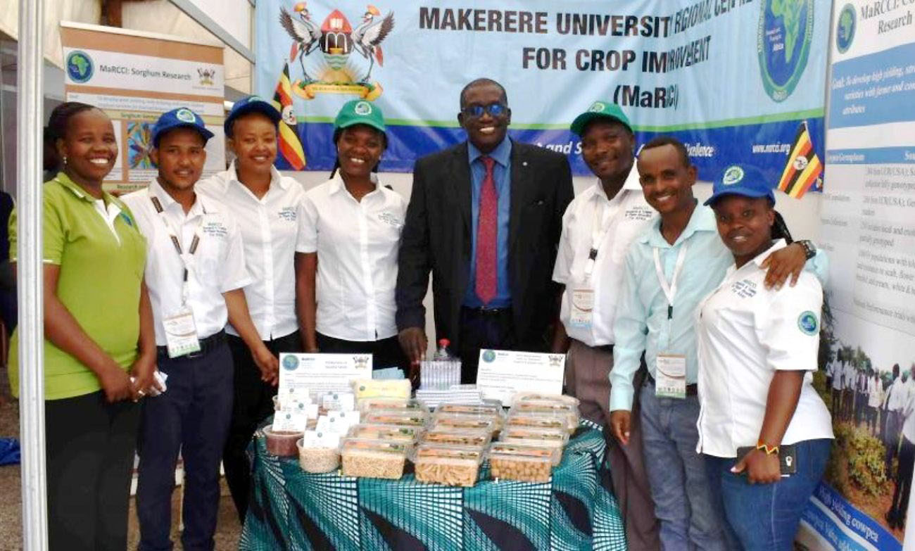 MaRCCI PI-Dr. Richard Edema (4th Right) with students that took part in the 15th RUFORUM AGM poster and exhibition session at the University of Cape Coast (UCC) in Ghana from 2-6 December, 2019.