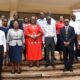 The Head GAMSU-Prof. Grace Bantebya Kyomuhendo (4th R) with CAES Staff and GAMSU Administrators after the sensitization Meeting on 28th April 2022, SFTNB Conference Hall, Makerere University.