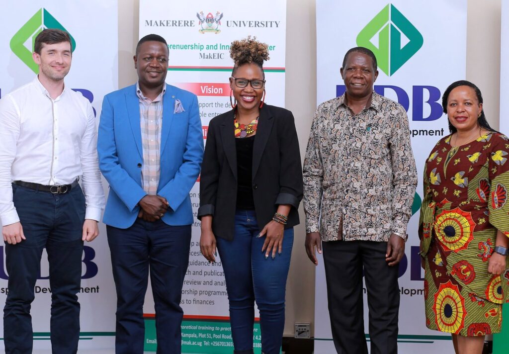 Judges & Panelists: L-R; Mr. Joseph Monroe, Mr. Robert Semakula, Ms. Barbara Kasekende, Dr. Peter Turyakira and Ms. Juliet Namuddu