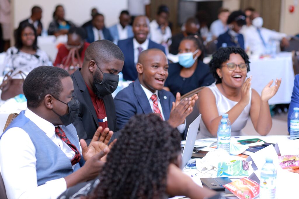 Some of the MBA students applaud during the Pitch.