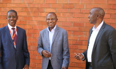 L-R: Mr. Martin Wandera, Principal CoBAMS, Assoc. Prof. Eria Hisali and Dr. John Mutenyo at the launch on 4th March 2022 at the School of Business, Makerere University.