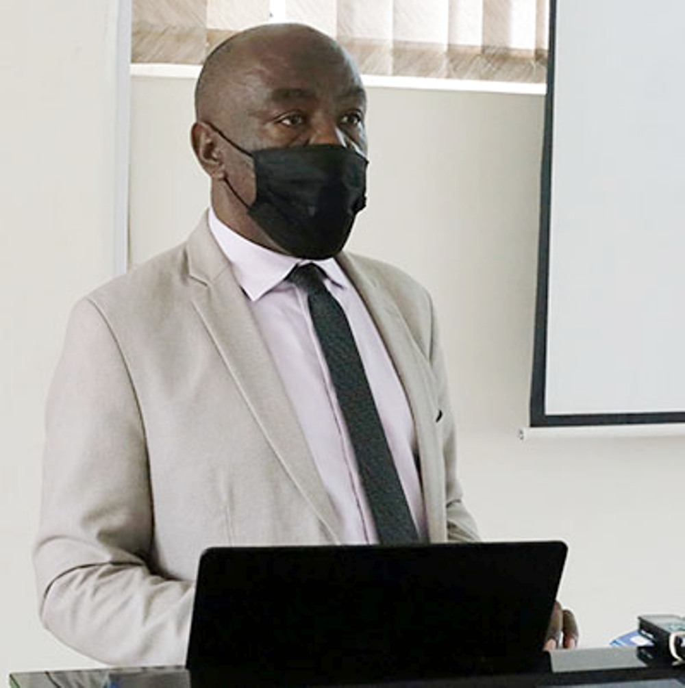 Prof. Henry Alinaitwe speaking on behalf of the Vice Chancellor during the project launch.