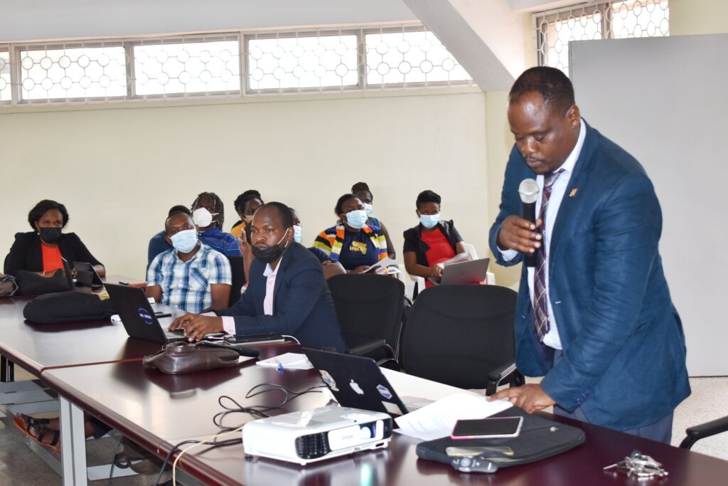 Assoc. Prof. Lawrence Mugisha (Right) at the training.