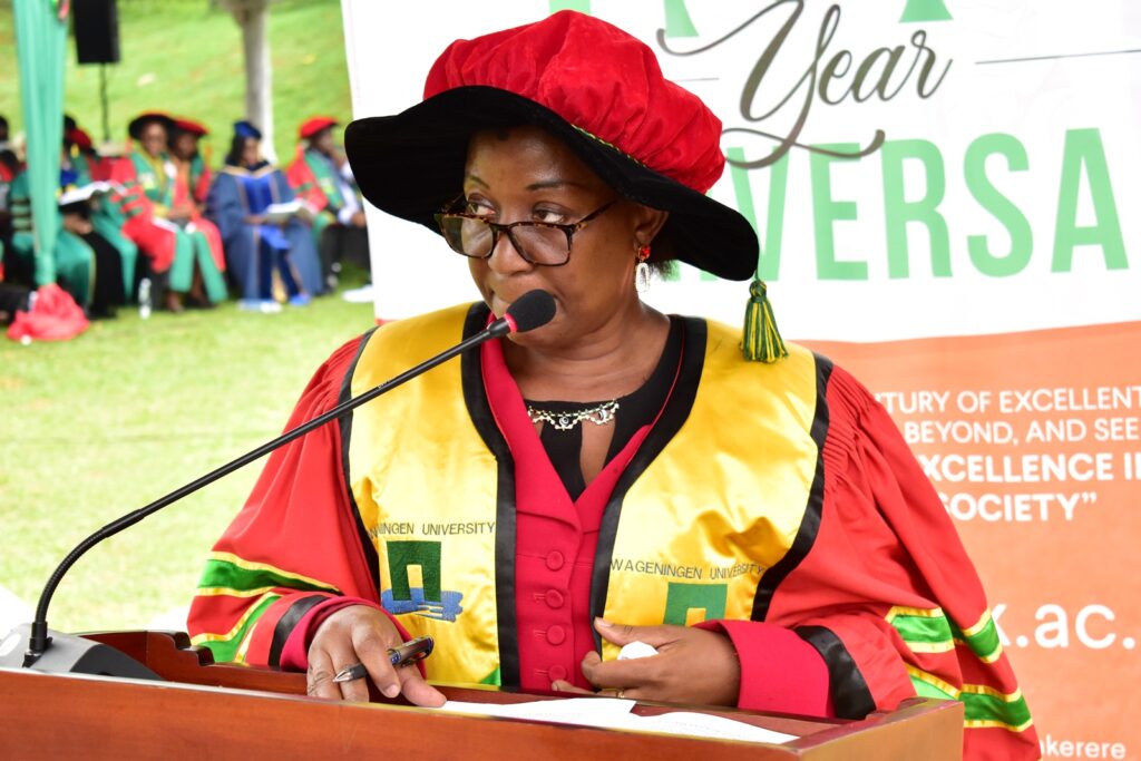 The Principal, Prof. Gorettie N. Nabanoga presents CAES PhD graduands at the second session of the 72nd graduation ceremony held on 24th May 2022.