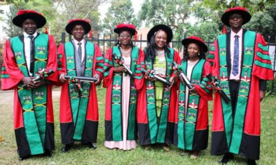 CoBAMS PhD Graduands celebrate their achievement together during the Third Session of Makerere University's 72nd Graduation Ceremony on 25th May 2022.