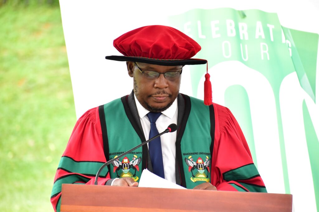 Dr. Peter Nabende presenting graduands for the award of degrees and diplomas.