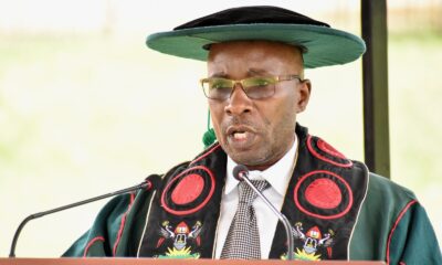 The Dean, School of Biosciences, Prof. Arthur Tugume presents graduands at the first session of the 72nd graduation ceremony.