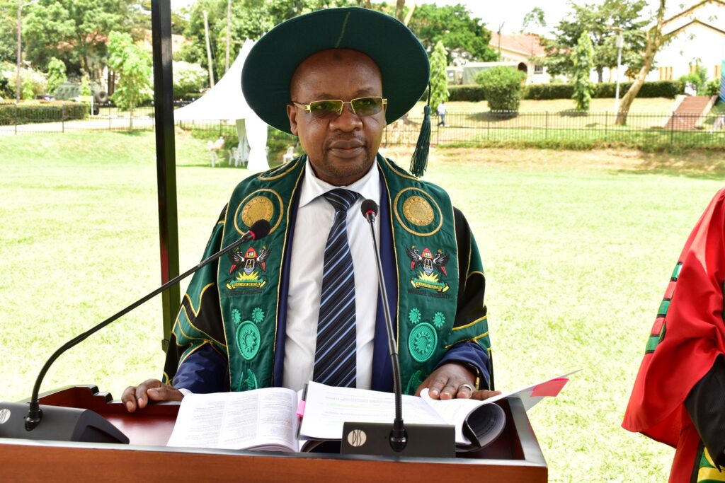 Prof. Juma Kasozi, Deputy Principal CoNAS presents students for the award of Master of Science in various disciplines 