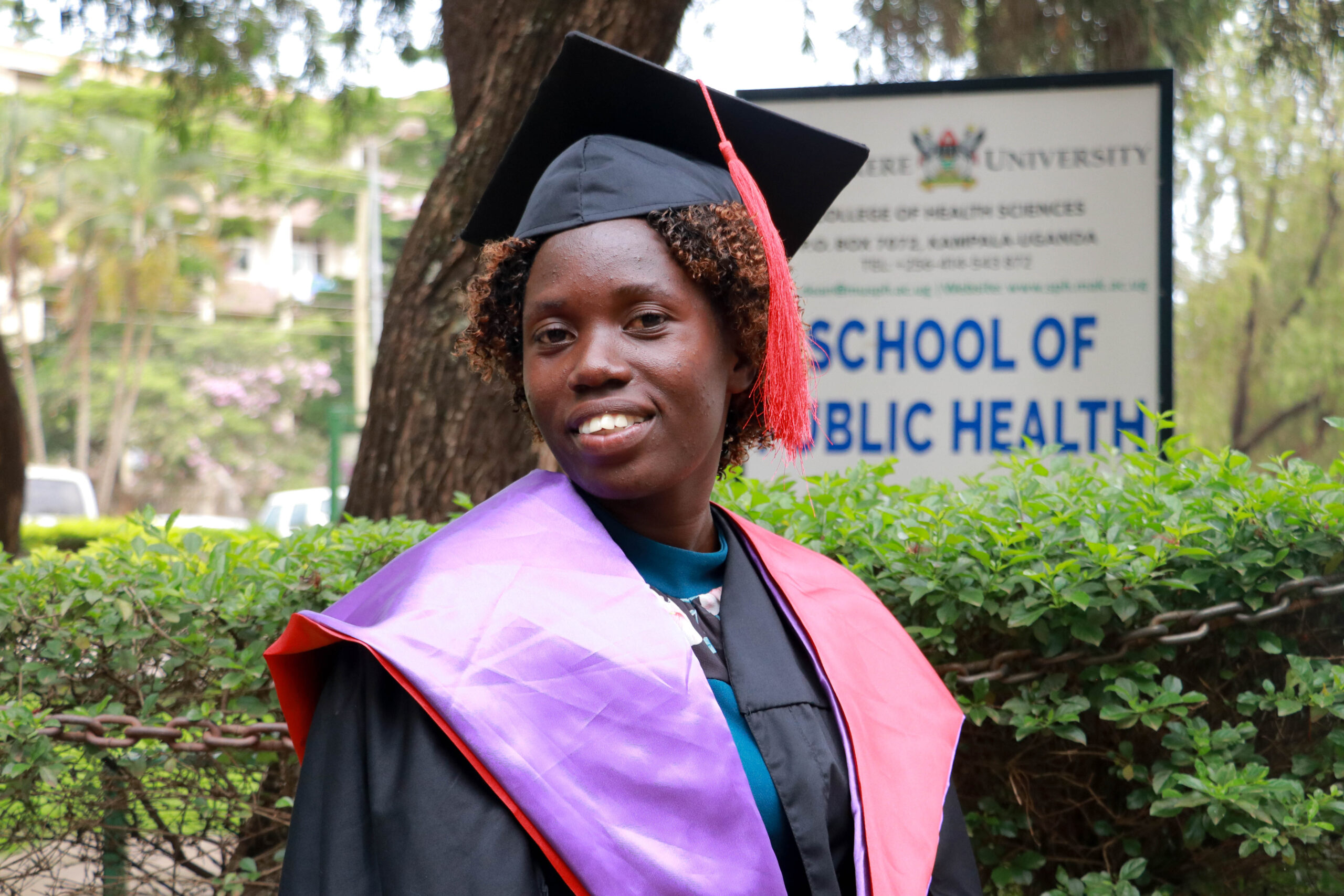 Ms. Audo Tabitha graduated top of her class with a CGPA of 4.63 in the Bachelor of Environmental Health Sciences (BEHS), Makerere University School of Public Health (MakSPH).