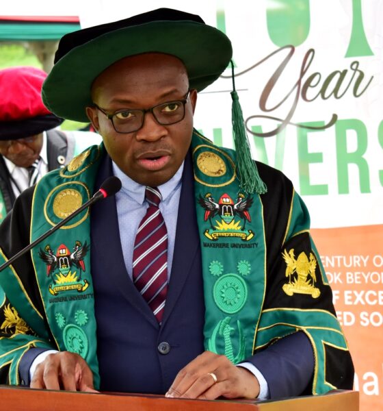 The Deputy Principal CEES, Prof. Ronald Bisaso presents canidadates for the conferment of degrees during the Second Session of Makerere University's 72nd Graduation Ceremony on 24th May 2022.