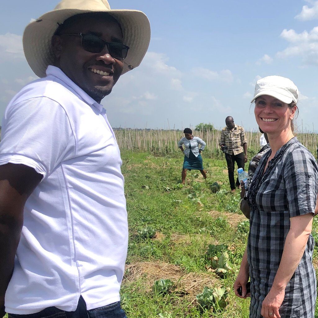 Prof. Frank Mugagga (left) and Dr. Heather Mackay (right) during the field trainings held in Kasese Municipality organized by RUFS project