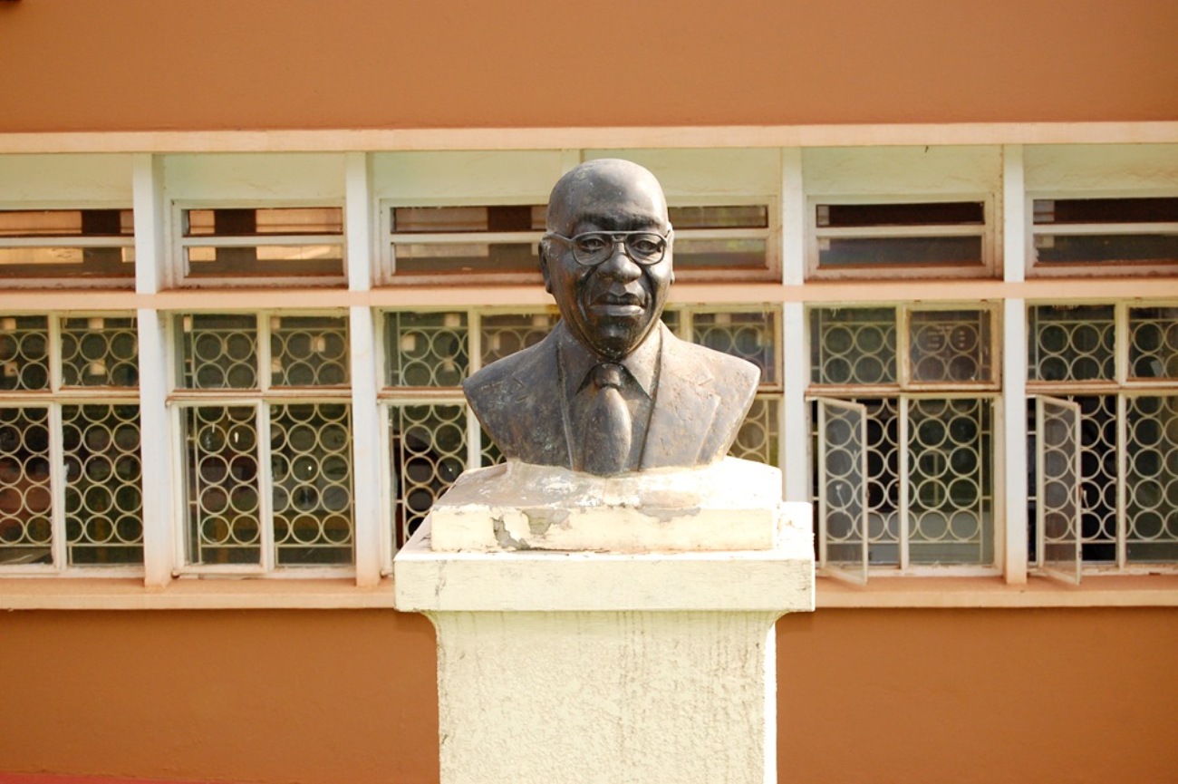 A bust erected in honour of the late two-time Vice Chancellor, Professor William Senteza Kajubi at the College of Education and External Studies, Makerere University, Kampala Uganda. The bust was unveiled on 20th December 2010.