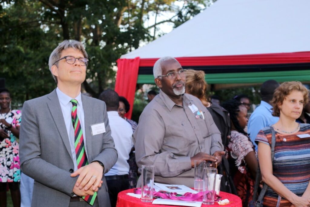 L-R: The CESH Lead at KI, Associate Professor Tobias Alfvén, Rector Benadir University, Professor Mohamed Mohamud Bidey and another official listen to proceedings during the celebrations. 