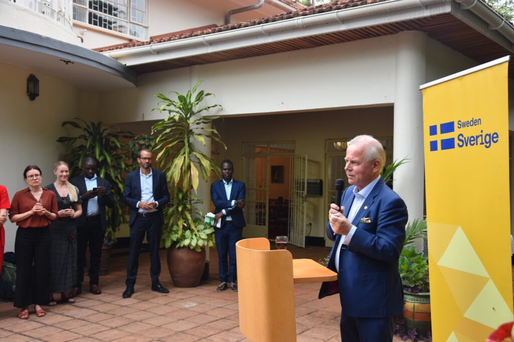 President, Karolinska Institute Professor Ole Petter Ottersen speaking at the Swedish Ambassador’s Residence. Photo: Sabina Bossi