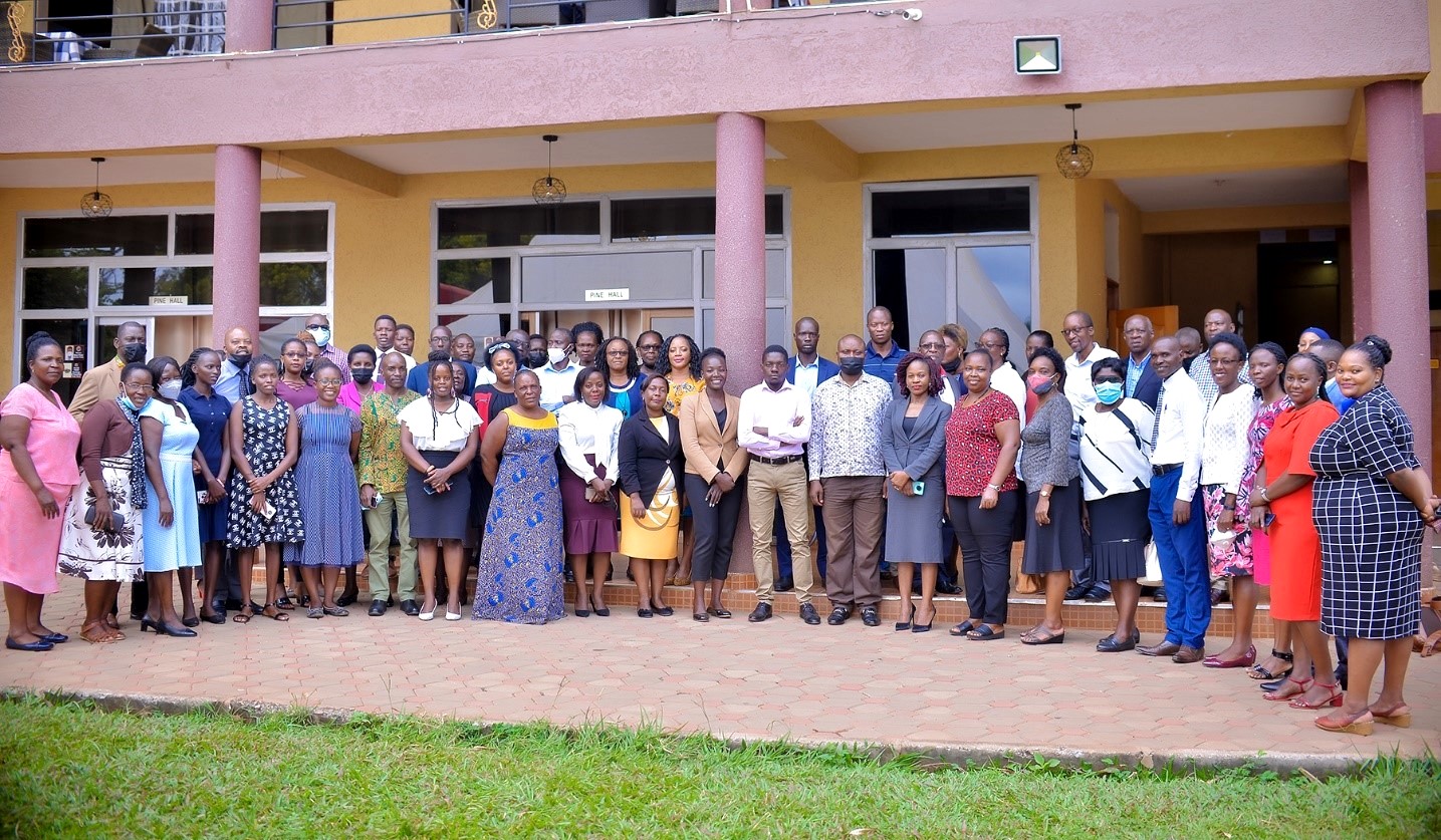 Some of the members of the VC’s Roster with staff members of the Gender Mainstreaming Directorate and Ms. Nina Asiimwe Byarugaba who represented the UN Women Deputy Country Representative at the opening ceremony on 14th June 2022.