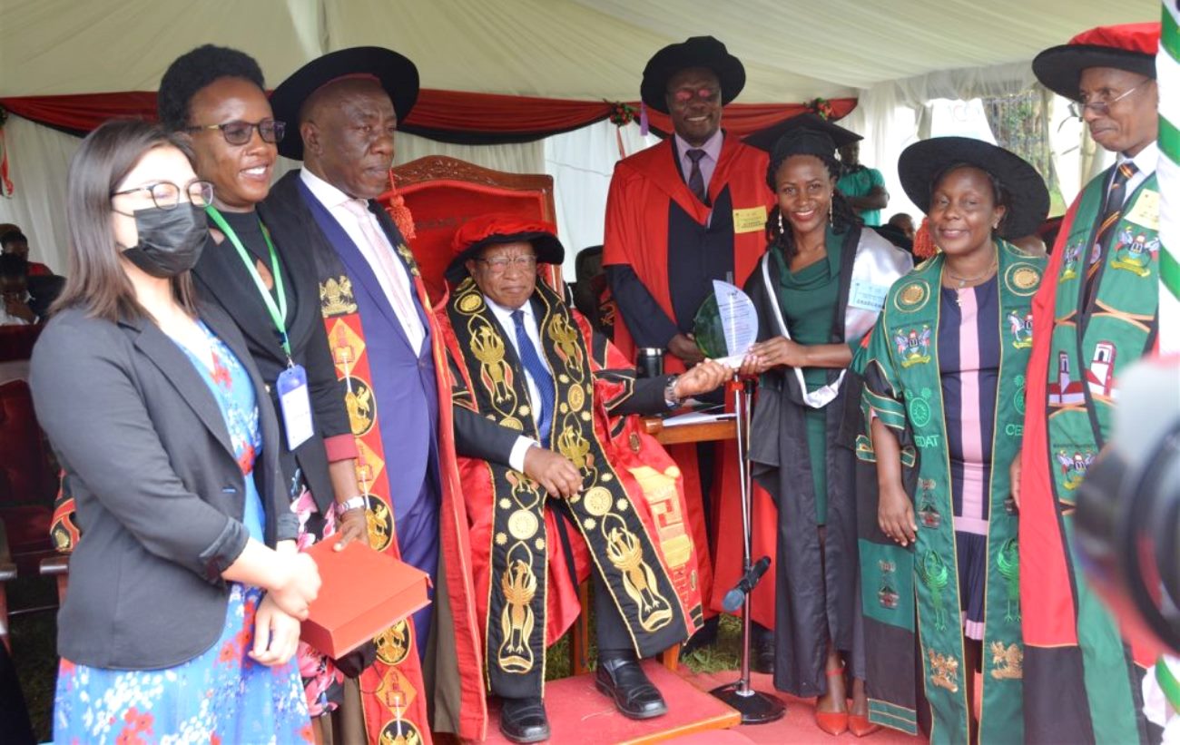 The Plagues were handed over by the Chancellor of Makerere University Professor Ezra Suruma in line with the culture of the college that recognizes the academically outstanding students, 27th May 2022, Makerere University.