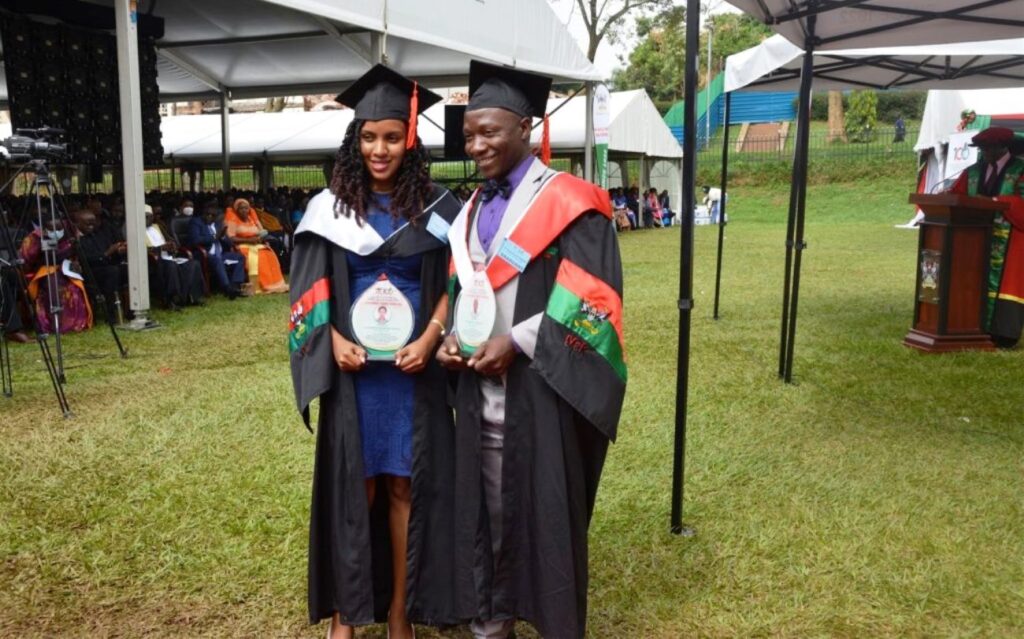 Mr. Ssempala Joseph (R) and Ms. Asiimwe Vanessa Elina (L)