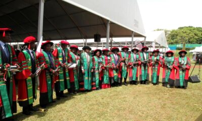 Some of the record 25 PhD Graduands presented by CHUSS during the Fifth Session of the 72nd Graduation Ceremony of Makerere University on 27th May 2022.