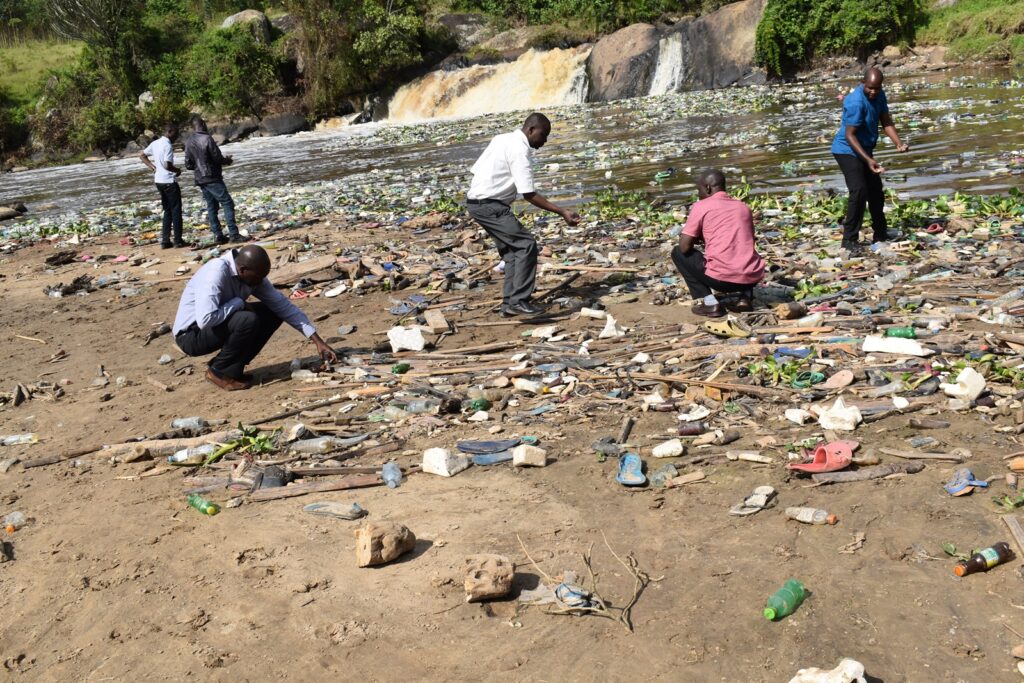 The Team visits one of the study areas, River Rwizi Catchment