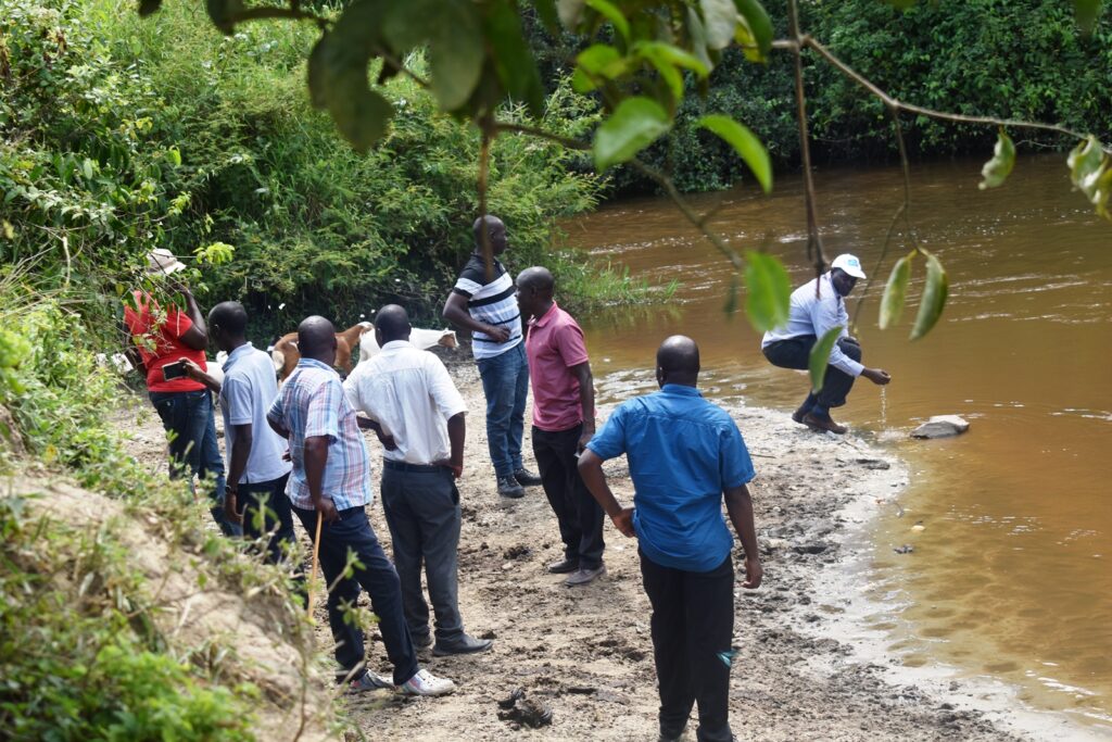 The Team on the banks of River Rwizi, Isingiro District.