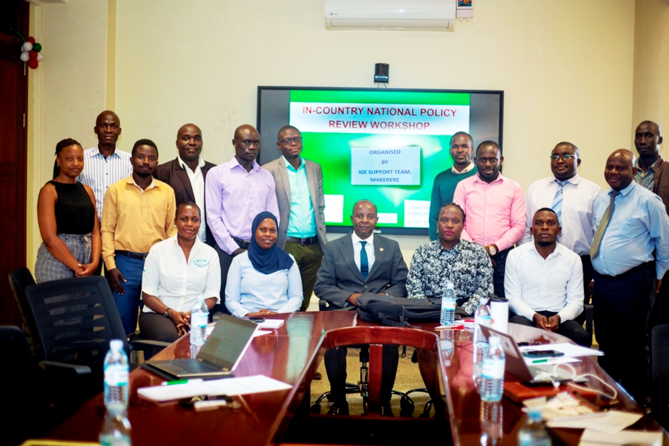 The Director EfD-Mak Centre Prof. Edward Bbaale (Front Centre) with officials and participants at the Discussion on 1st June 2022, Yusuf Lule Central Teaching Facility (CTF2), Makerere University.