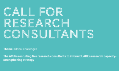 A Screenshot of ACU's Call for Research Consultants. Deadline: 25th July at 12:00 UTC